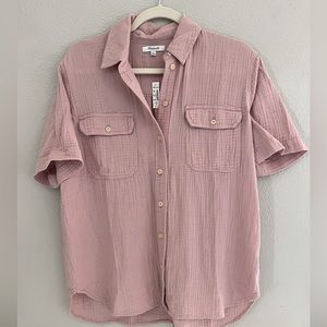 NWT Madewell Lightspun Short-sleeve Flap-Pocket Shirt size M
